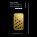 1 oz Perth Mint gold bar assay card reverse with kangaroo pattern and bar number