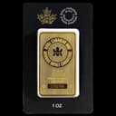 1 oz Royal Canadian Mint gold bar sealed in original black assay card packaging
