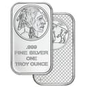 1 oz silver bar back — diamond grid pattern with buffalo design