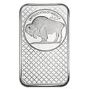 5 oz silver bar back — bison design, UNITED STATES OF AMERICA, diamond grid pattern