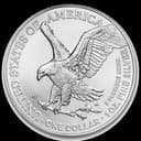 1 oz American Silver Eagle coin reverse — eagle design, ONE DOLLAR