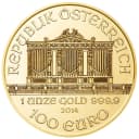 1 oz Austrian Gold Philharmonic reverse — Great Organ of the Musikverein, REPUBLIK ÖSTERREICH, 100 EURO