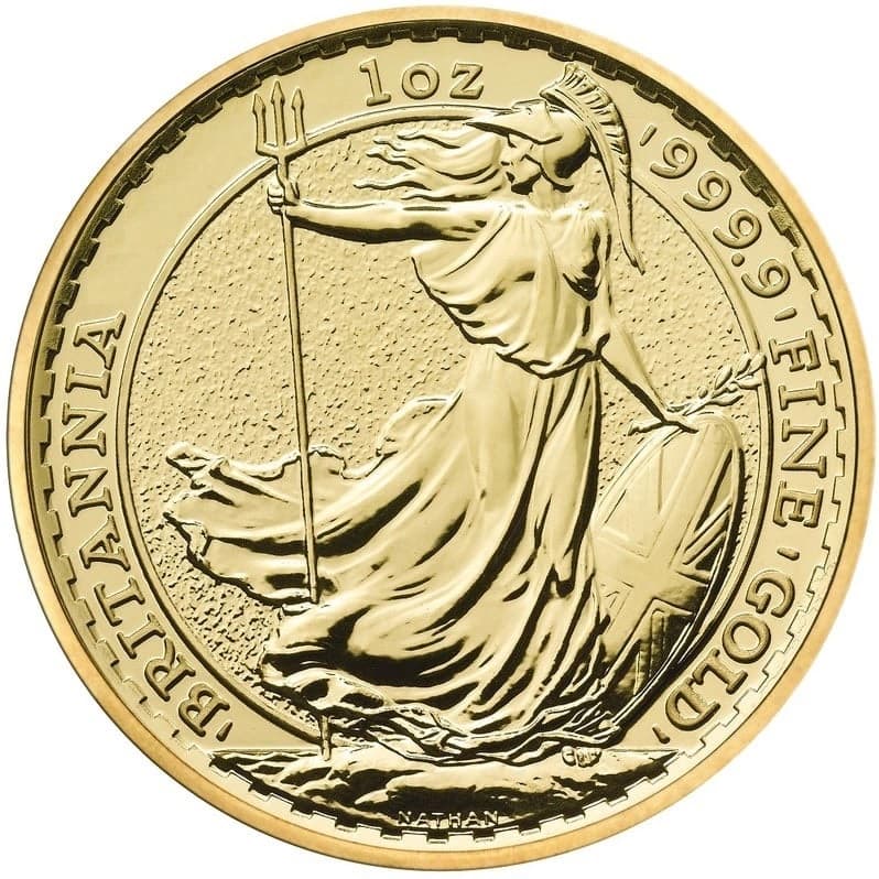 1 oz British Gold Britannia obverse — Queen Elizabeth II portrait, £100 POUNDS
