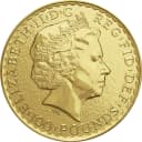 1 oz British Gold Britannia reverse — Britannia figure with trident, 1oz .9999 FINE GOLD