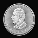 1 oz Canadian Silver Maple Leaf reverse — King Charles III portrait
