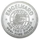 1 oz Engelhard Prospector silver round reverse — ENGELHARD globe logo, ONE TROY OUNCE 999+ FINE SILVER