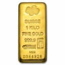1 kilo PAMP Suisse gold bar front — SUISSE 1 KILO FINE GOLD 999.9