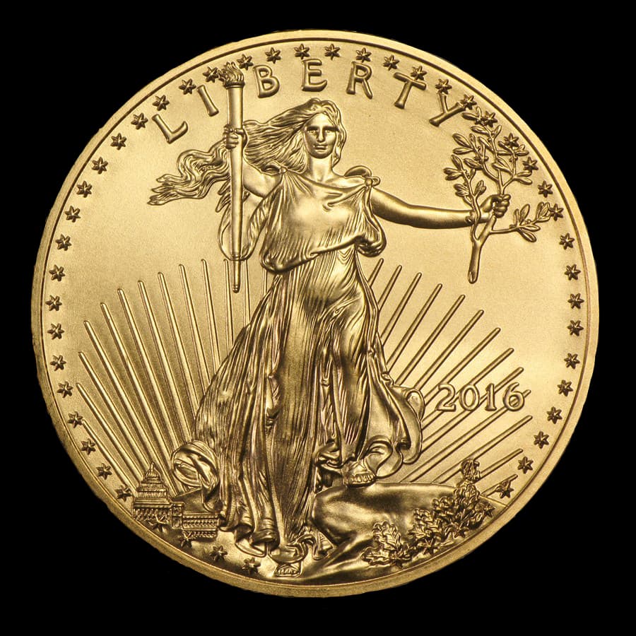 1/4 oz American Gold Eagle obverse — Lady Liberty design
