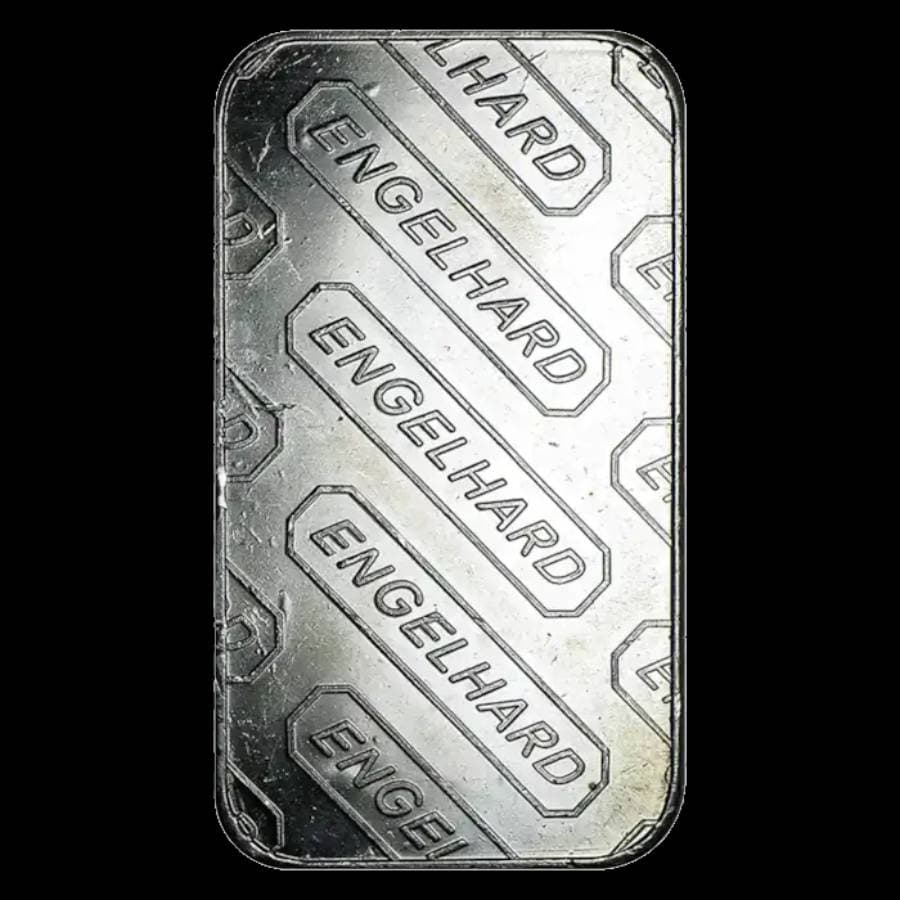 1 oz Engelhard Silver Bar front (reverse)
