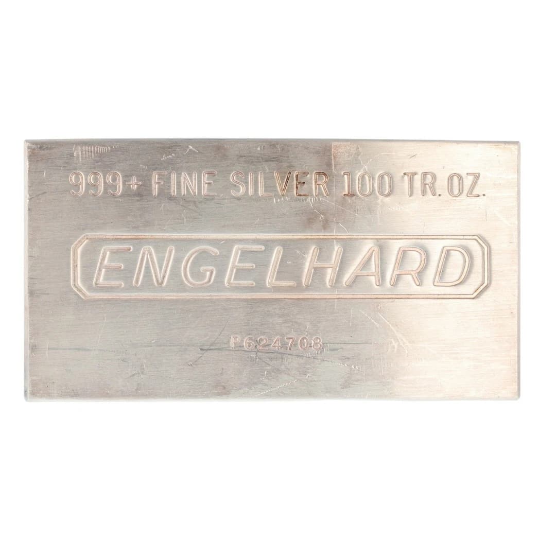 100 oz silver bar front