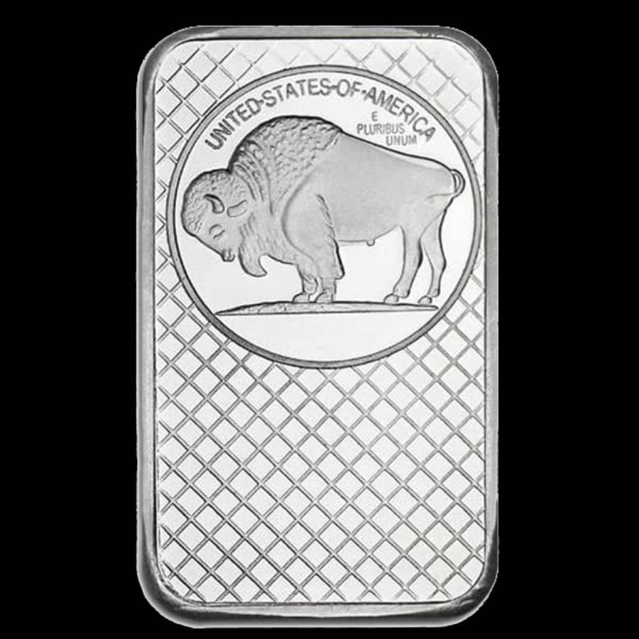 5 oz silver bar front (reverse)