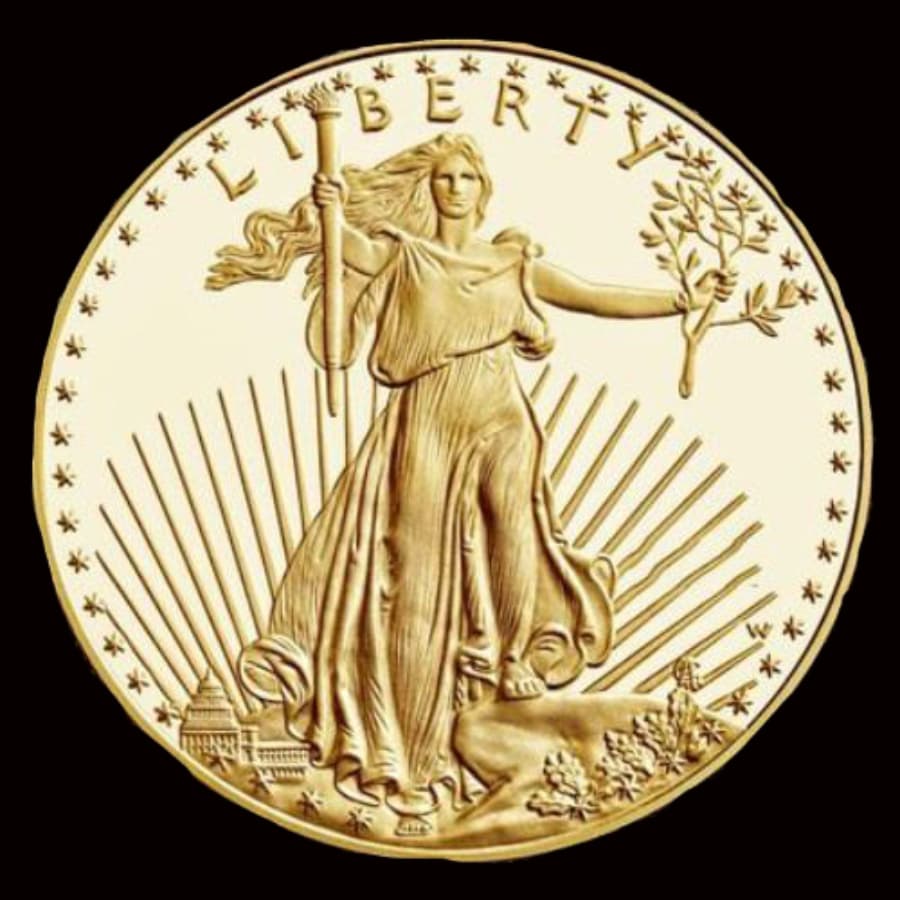 1 oz Proof American Gold Eagle in its U.S. Mint presentation case with Certificate of Authenticity (reverse)