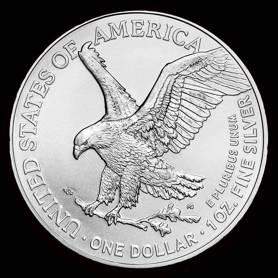 1 oz American Silver Eagle obverse (reverse)