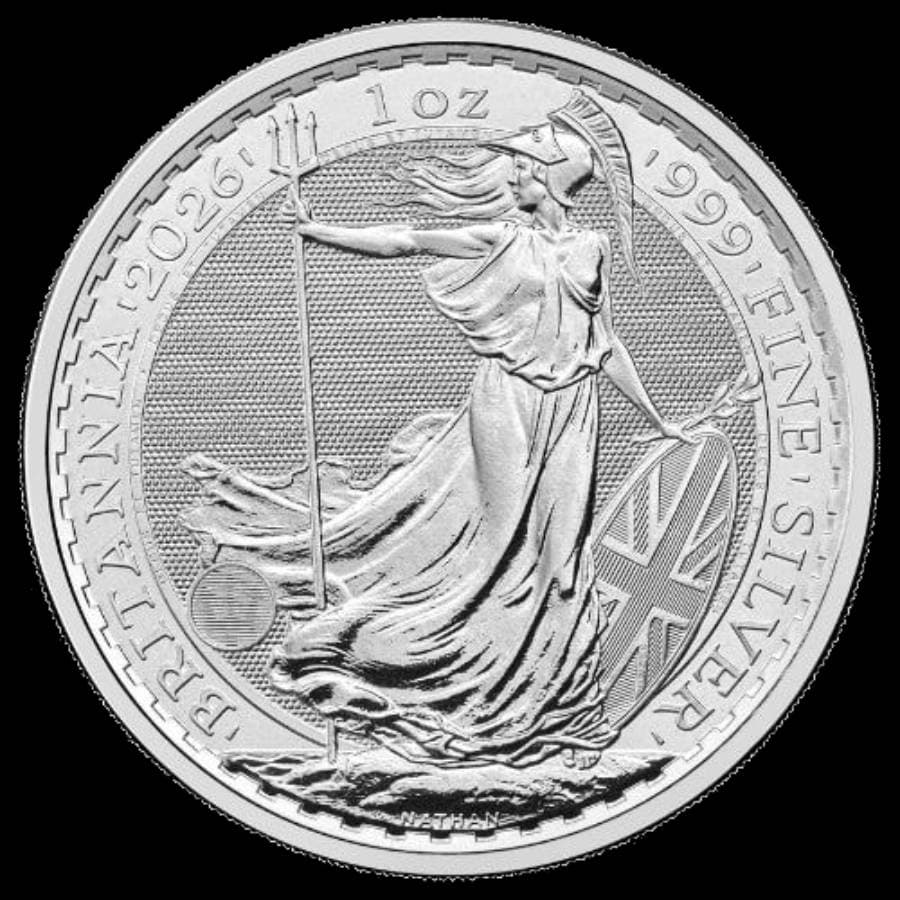 1 oz British Silver Britannia obverse (reverse)