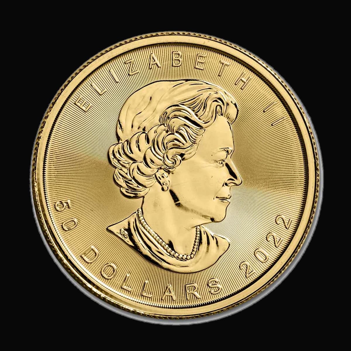 1 oz Canadian Gold Maple Leaf obverse (reverse)