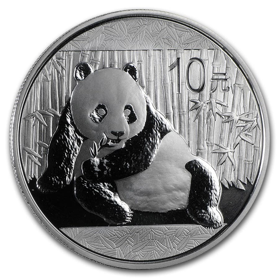 30g Chinese Silver Panda obverse — Temple of Heaven, ZHONGHUA RENMIN YINHANG