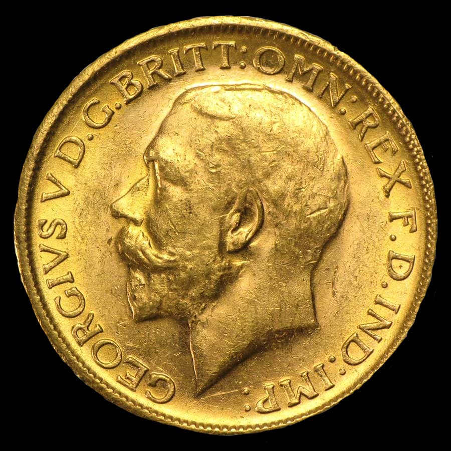 Great Britain gold sovereign obverse showing the monarch's portrait