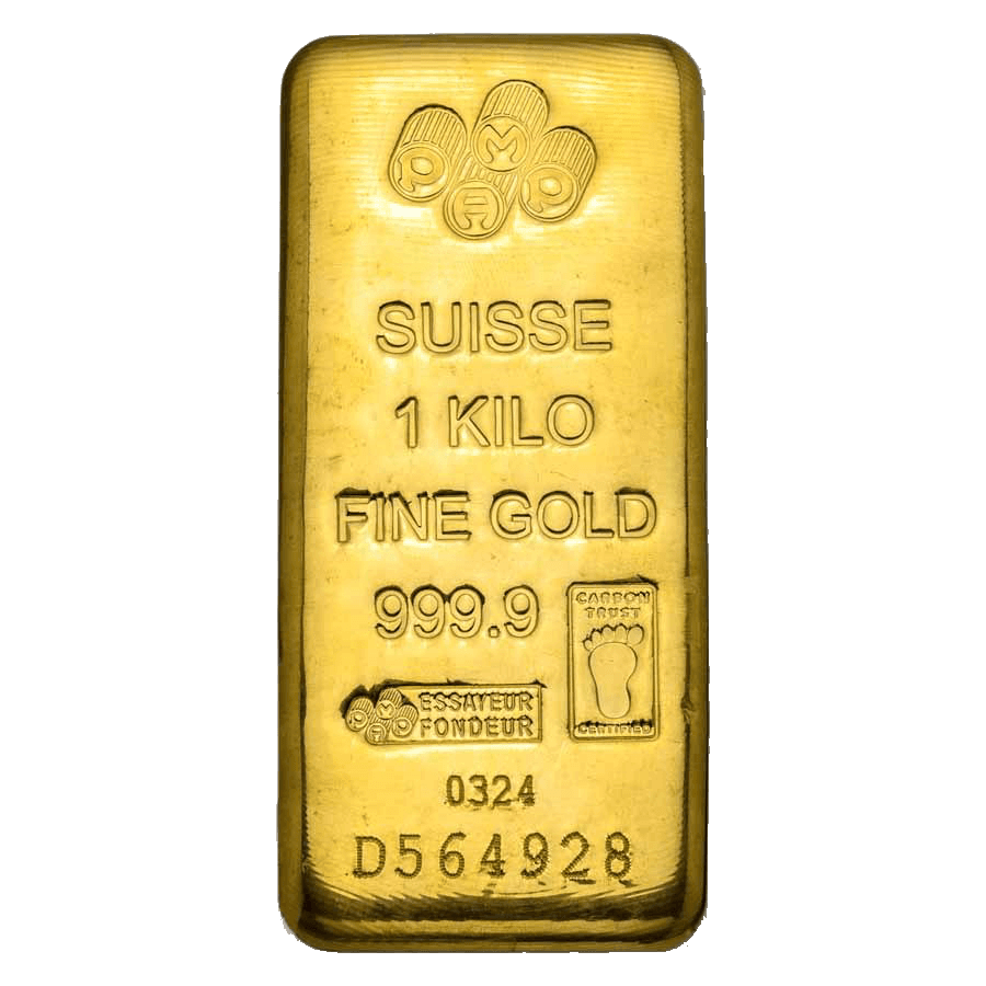 Kilo gold bar front