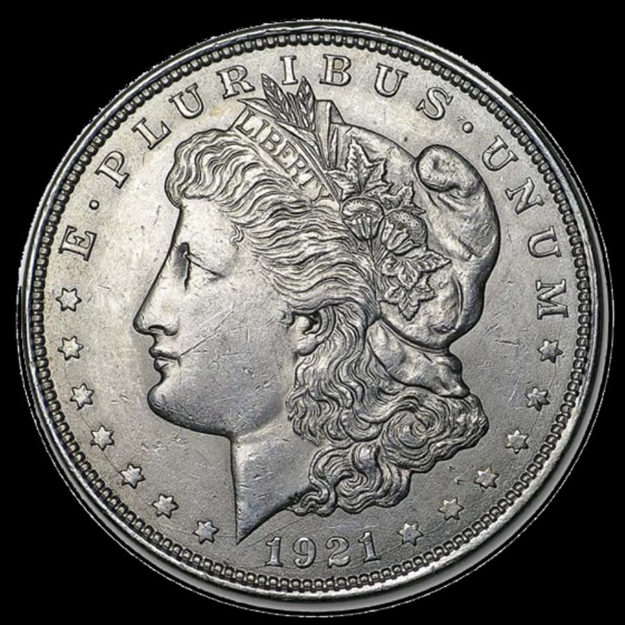 Morgan Silver Dollar obverse — Liberty portrait, E PLURIBUS UNUM, stars
